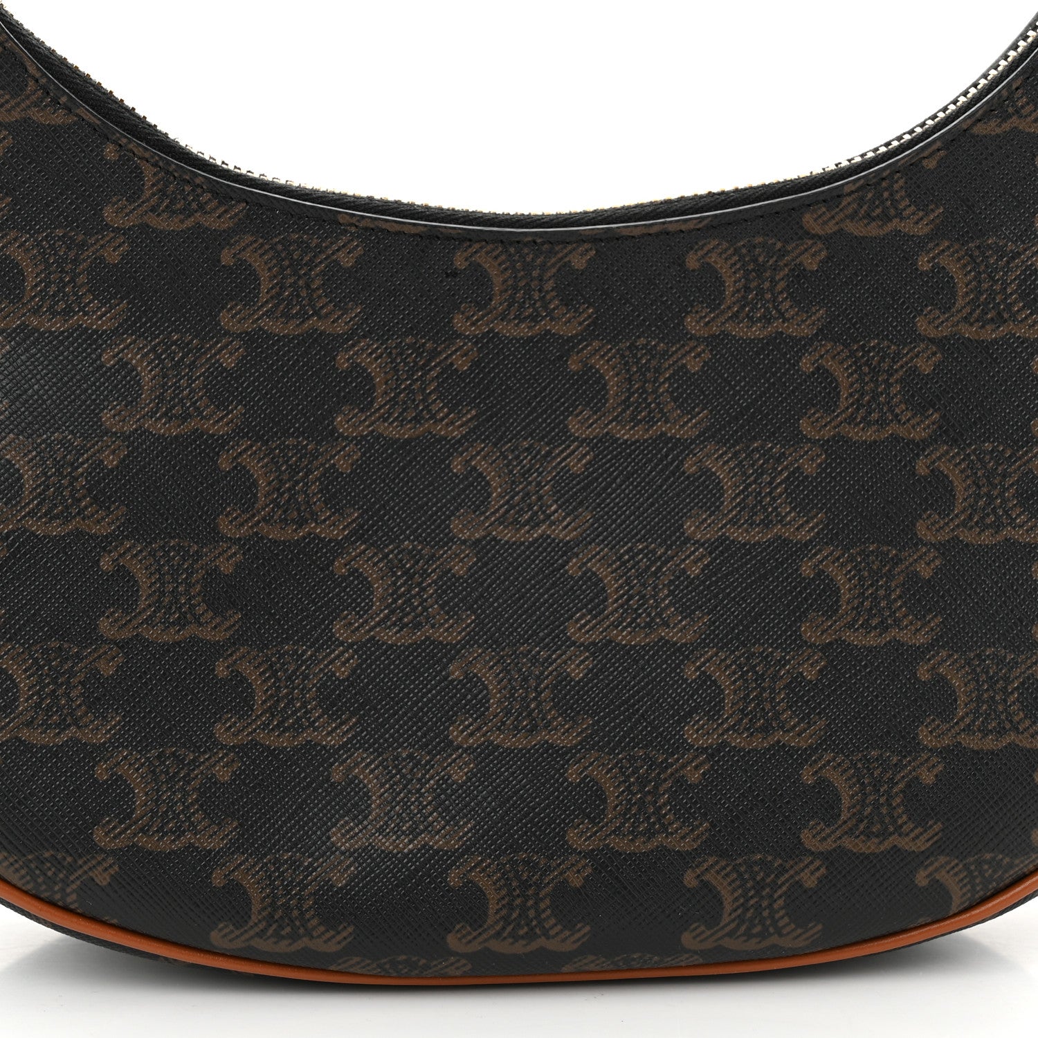 Celine Triomphe Canvas Calfskin Ava Shoulder Bag Tan 7 of 9