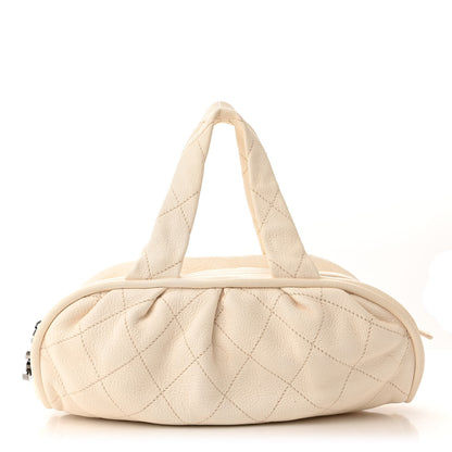Chanel Deerskin Stitched Bowler White0 1 of 11