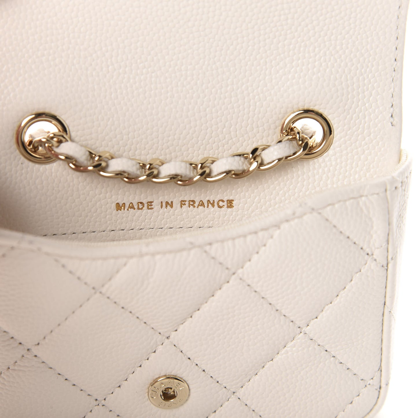Caviar Quilted Belt Bag White