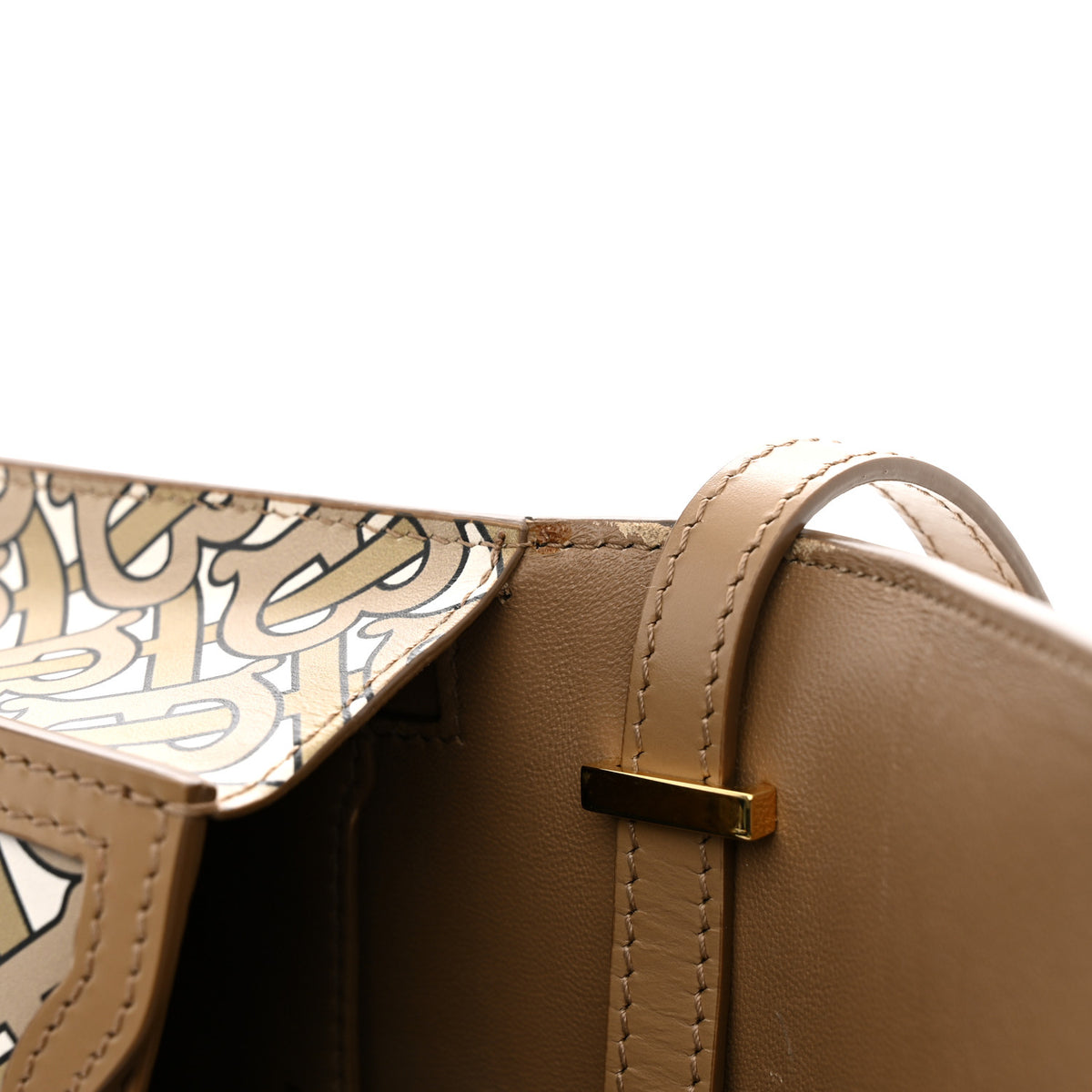 Burberry Calfskin Monogram Mini TB Bag Beige 13 of 14