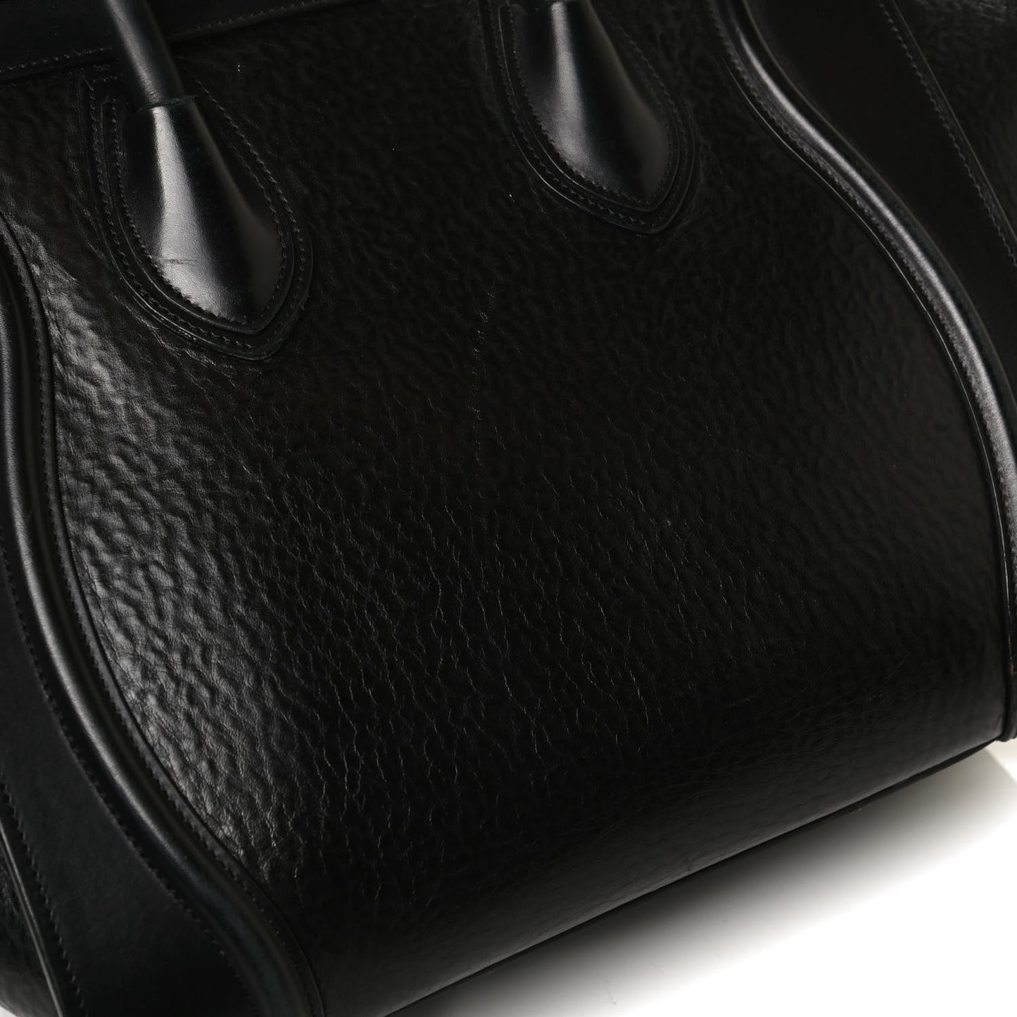 Calfskin Astrakhan Embossed Mini Luggage Black
