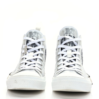 Christian Dior Technical Canvas Oblique Mens B23 High Top Sneakers 45 White Black 1 of 7
