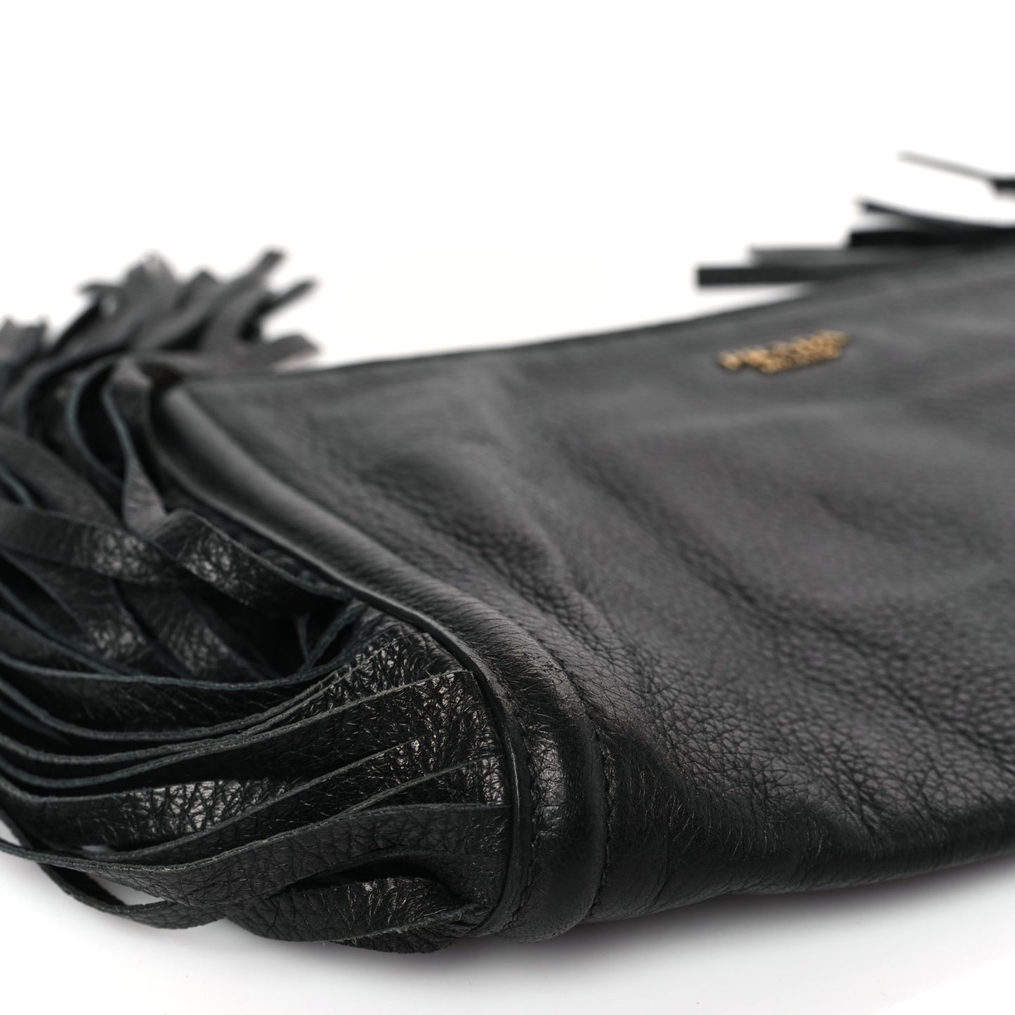 Cervo Deerskin Fringe Clutch Black