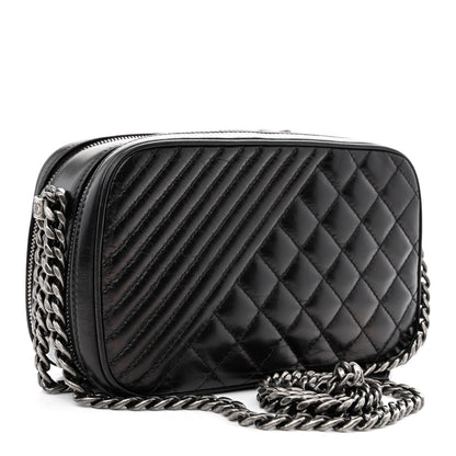 Chanel Glazed Calfskin Small Coco Boy Camera Case Black 3 of 12
