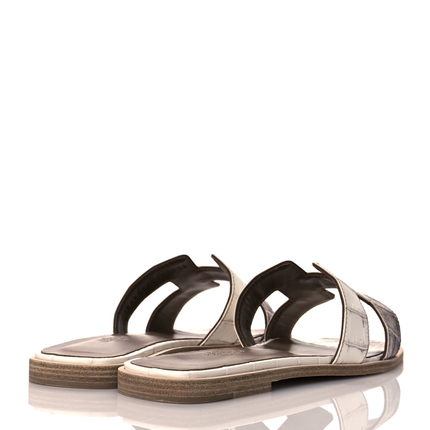 Hermes Matte Niloticus Crocodile Himalaya Oran Sandals 37 Blanc 4 of 9