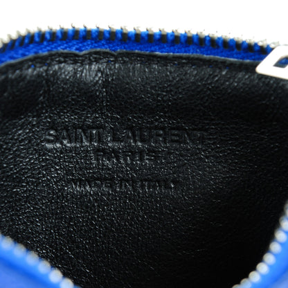 Saint Laurent Grained Calfskin 5 Fragments Zip Pouch Card Holder Ultramarine 6 of 7