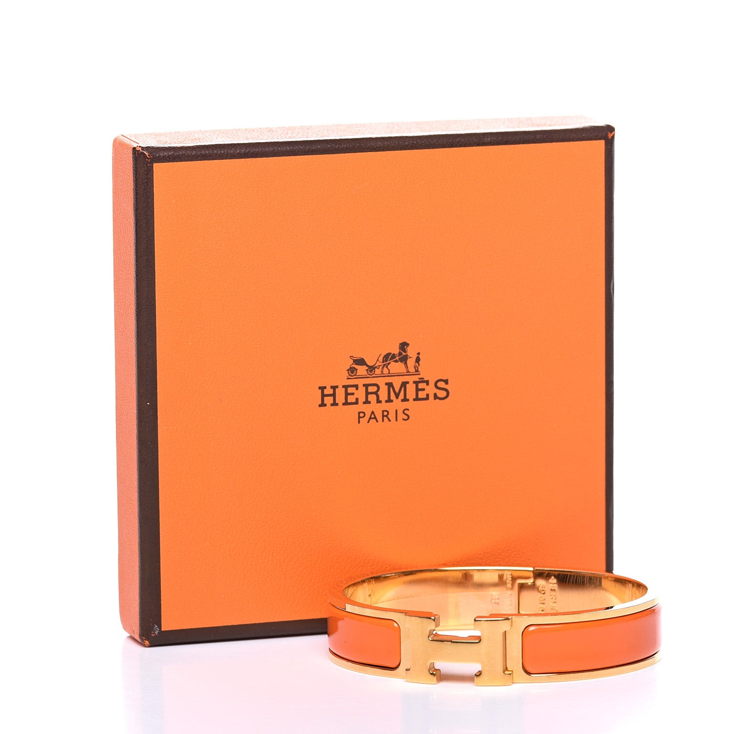 Hermes Enamel Narrow Clic Clac H Bracelet PM Orange 5 of 5
