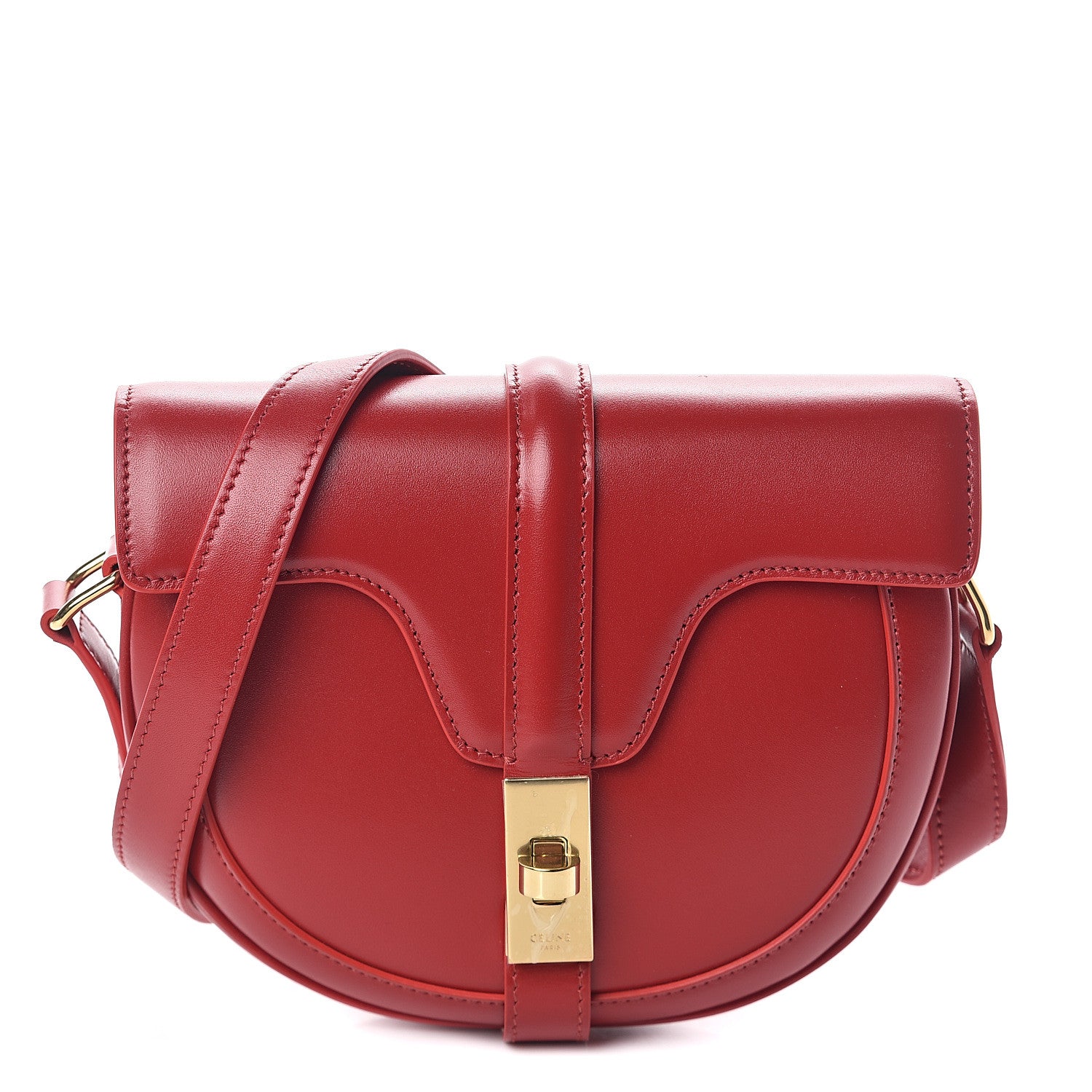 Celine Satinated Calfskin Besace Small 16 Red 1 of 8