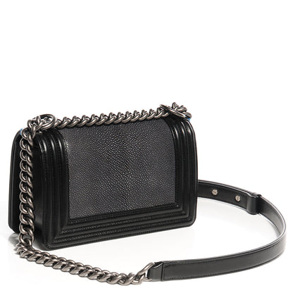 Chanel Galuchat Stingray Small Boy Flap Black 3 of 9