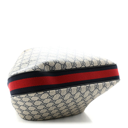 Gucci GG Supreme Monogram Textured Calfskin Web Large Attache Shoulder Bag  Beige Blue 4 of 10