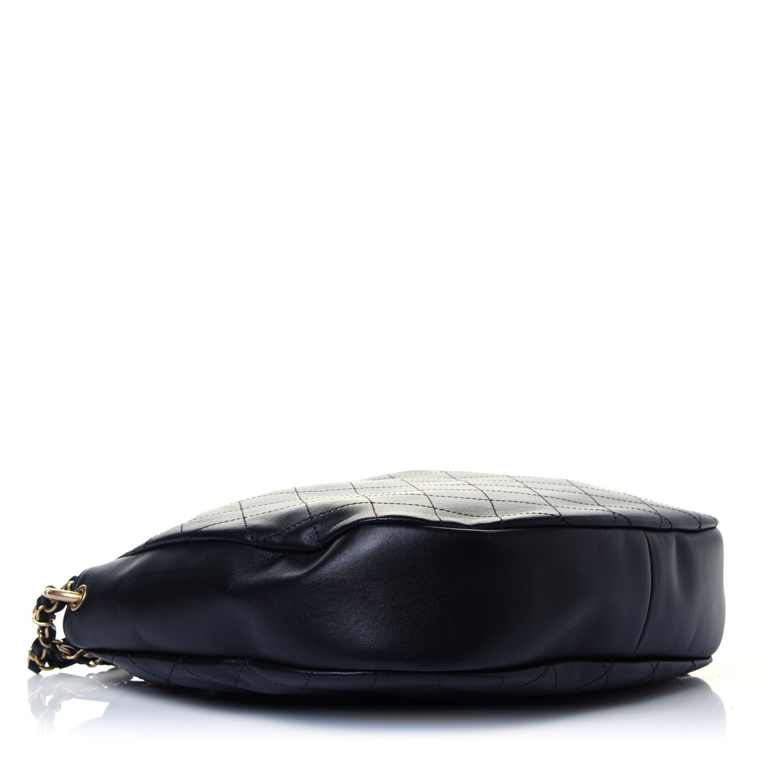 Chanel Lambskin Stitched Large Drawstring Bag Black 4 of 12