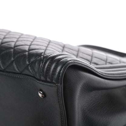 Chanel Lambskin Quilted Boy Shopping Tote Black 12 of 22