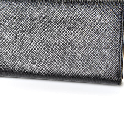 Prada Saffiano Bi-Fold Card Holder Wallet Black 12 of 14