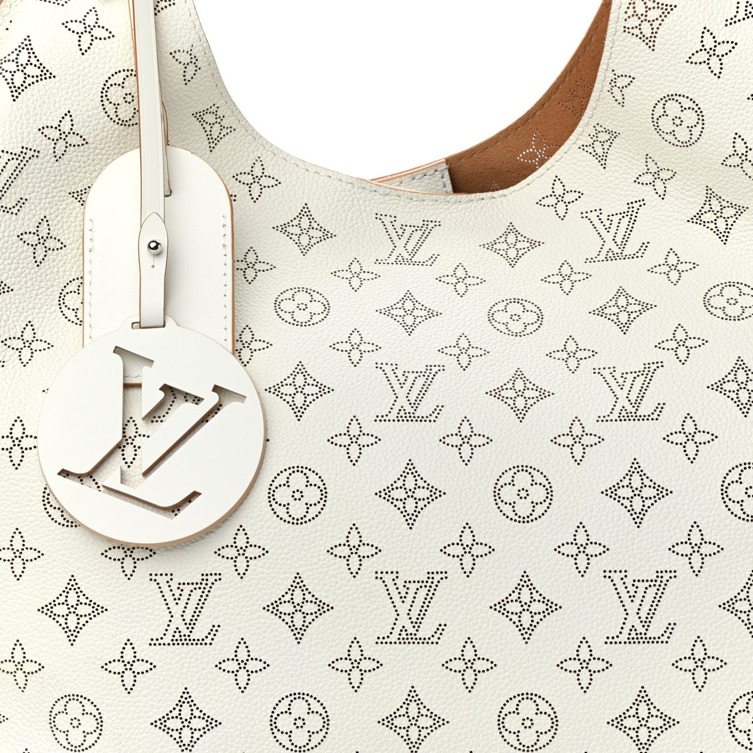 Louis Vuitton Mahina Carmel Hobo Snow 7 of 12