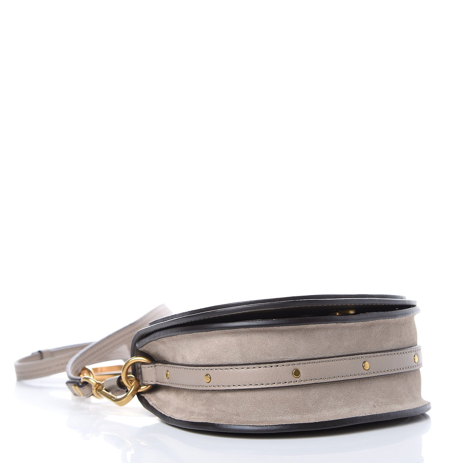 Chloe Calfskin Suede Small Nile Bracelet Bag Motty Grey 4 of 8