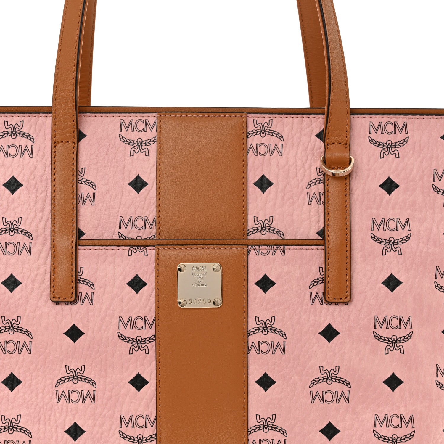 MCM Visetos Medium Anya Zip Top Shopper Tote Soft Pink 8 of 14