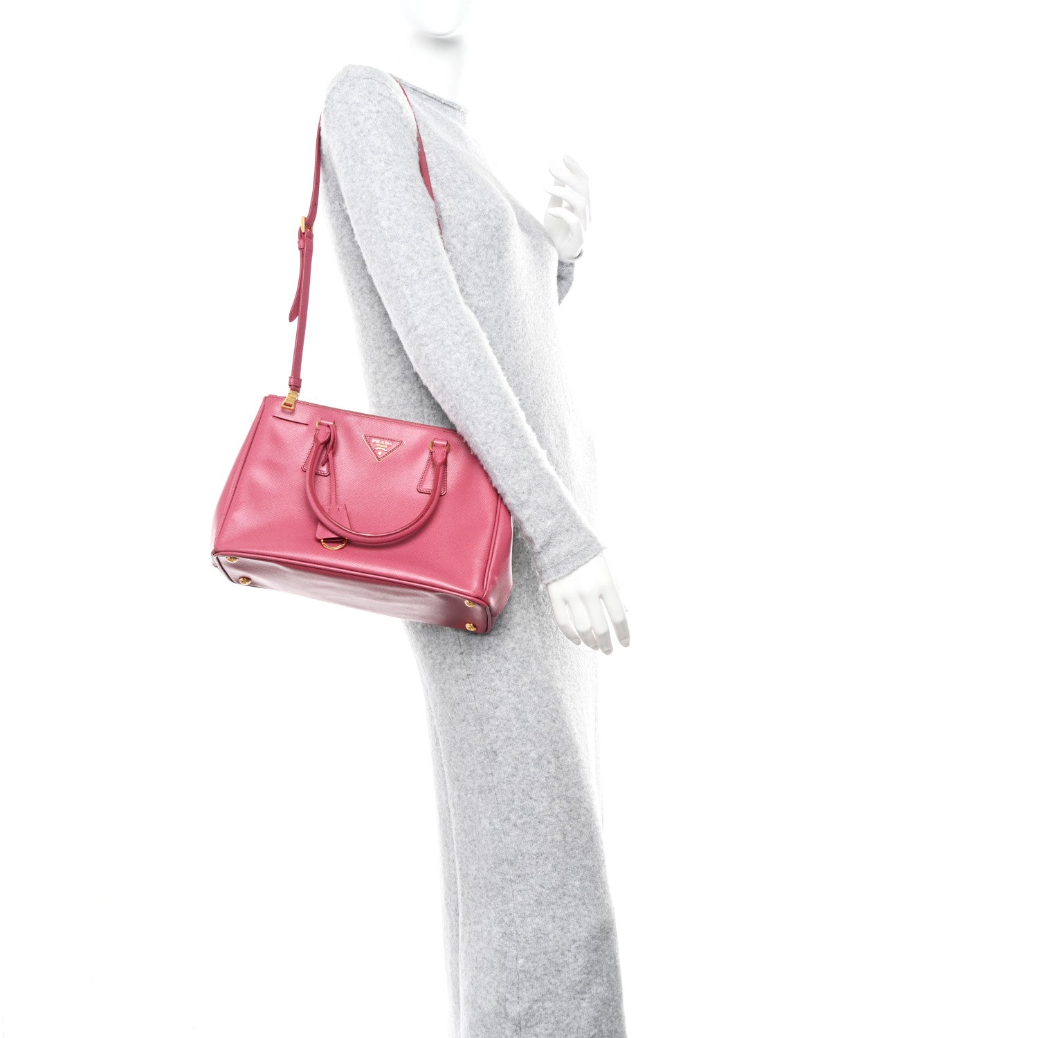 Prada Saffiano Small Galleria Double Zip Tote Peonia 2 of 16