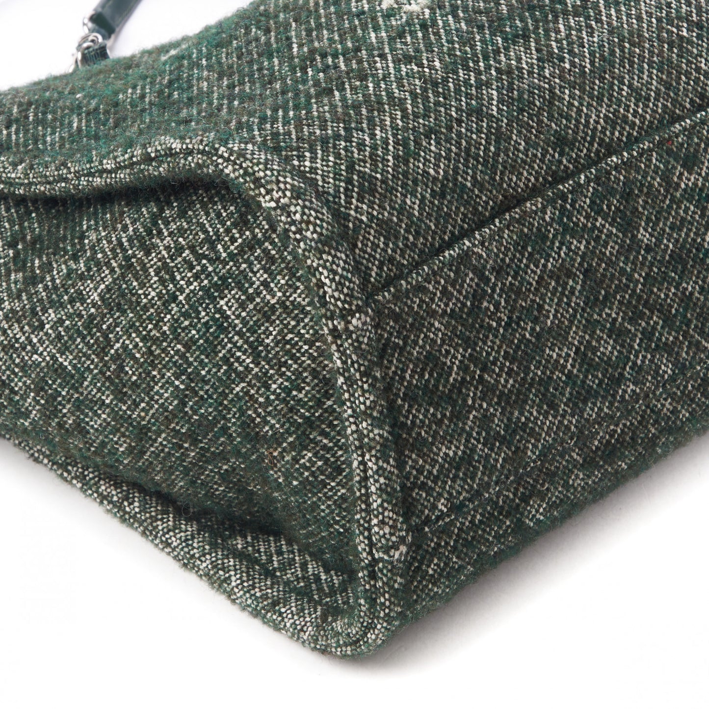Mixed Fibers Calfskin Small Deauville Tote Green