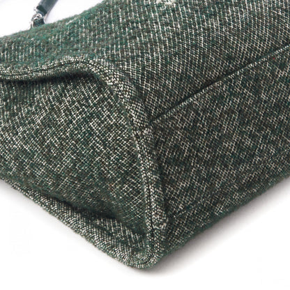 Chanel Mixed Fibers Calfskin Small Deauville Tote Green 5 of 9