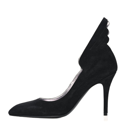 Hermes Suede Goatskin Victoire 90 Pumps 35 Black 1 of 13
