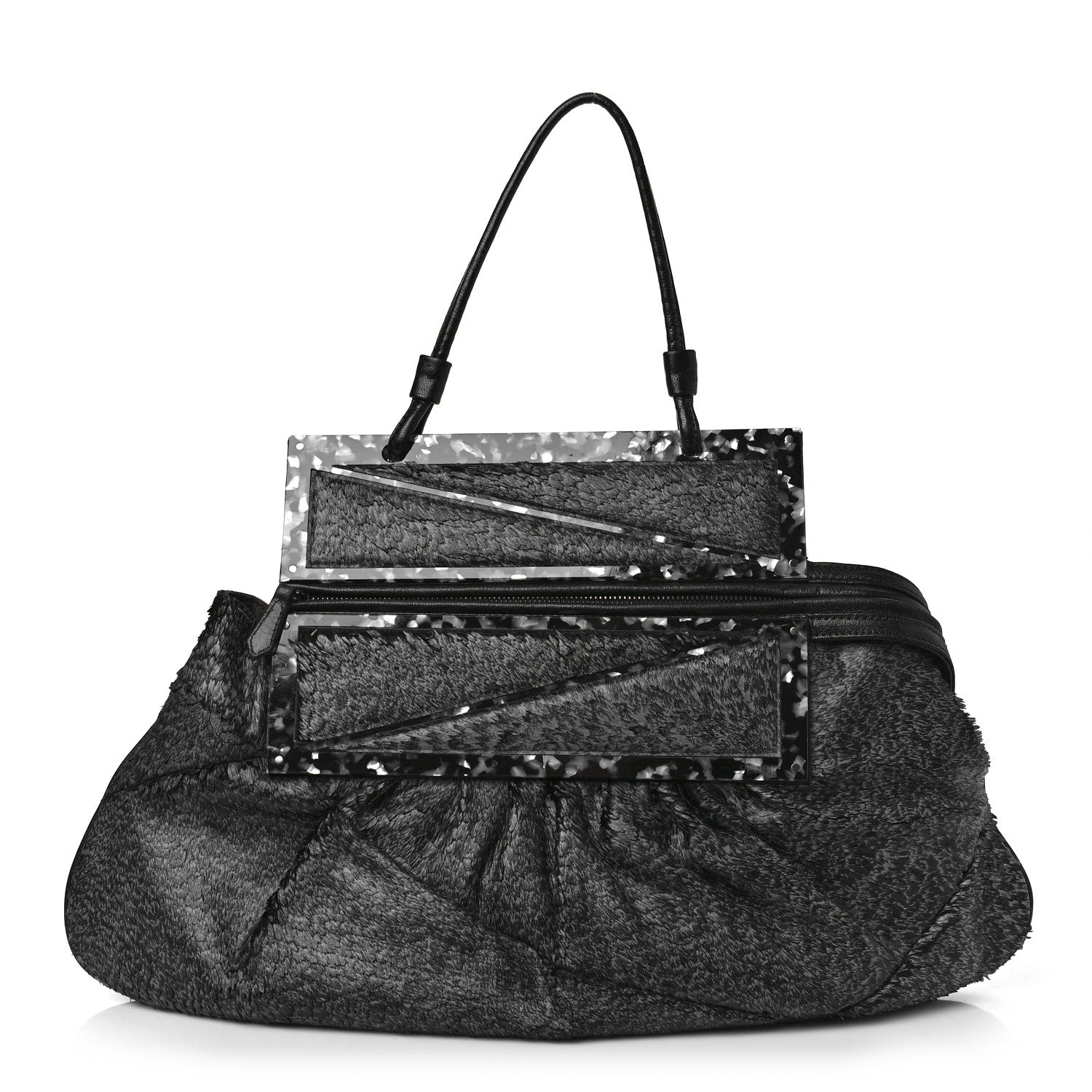 Fendi Calf Hair To You Convertible Clutch Grey 1 of 7