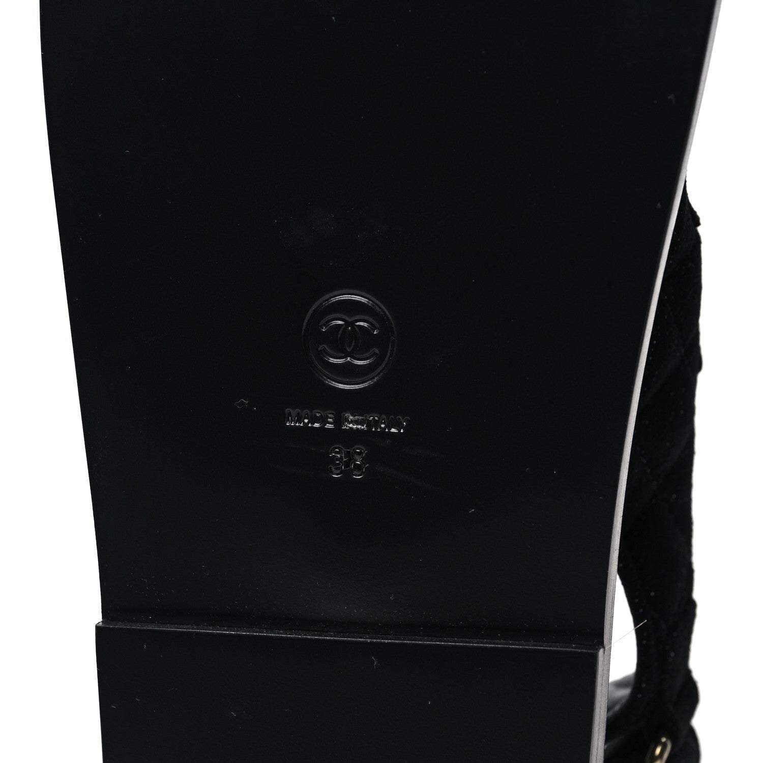 Chanel Suede Calfskin Glitter Crystal Velcro Dad Sandals 38 Black 6 of 9