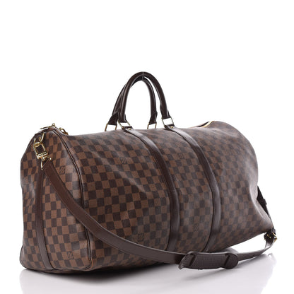 Louis Vuitton Damier Ebene Keepall Bandouliere 55 3 of 15