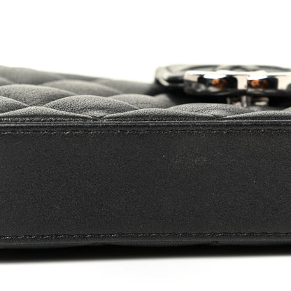 Chanel Lambskin Quilted CC Box Clutch With Chain Black 15 of 16