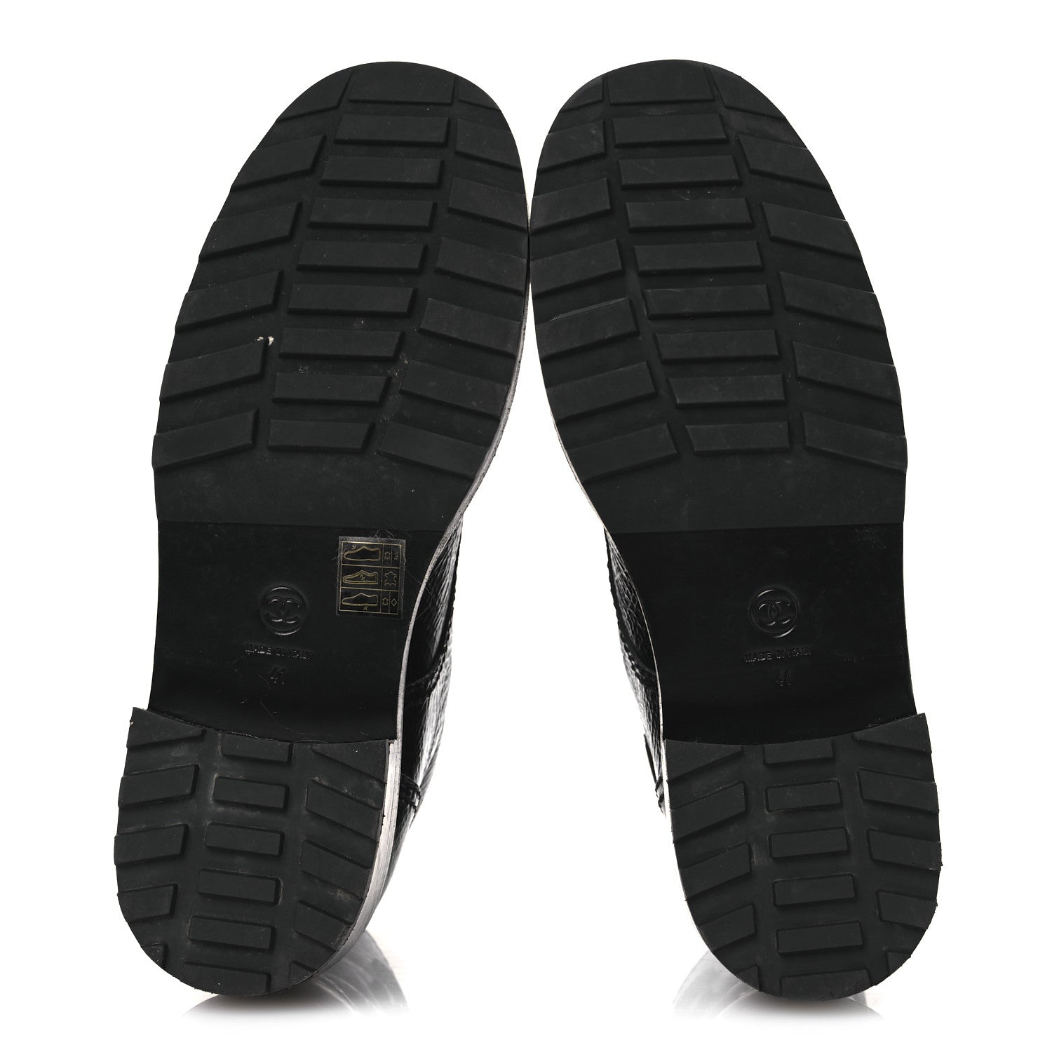 Chanel Shiny Calfskin Velvet Pearl Combat Short Boots 41 Black 7 of 14