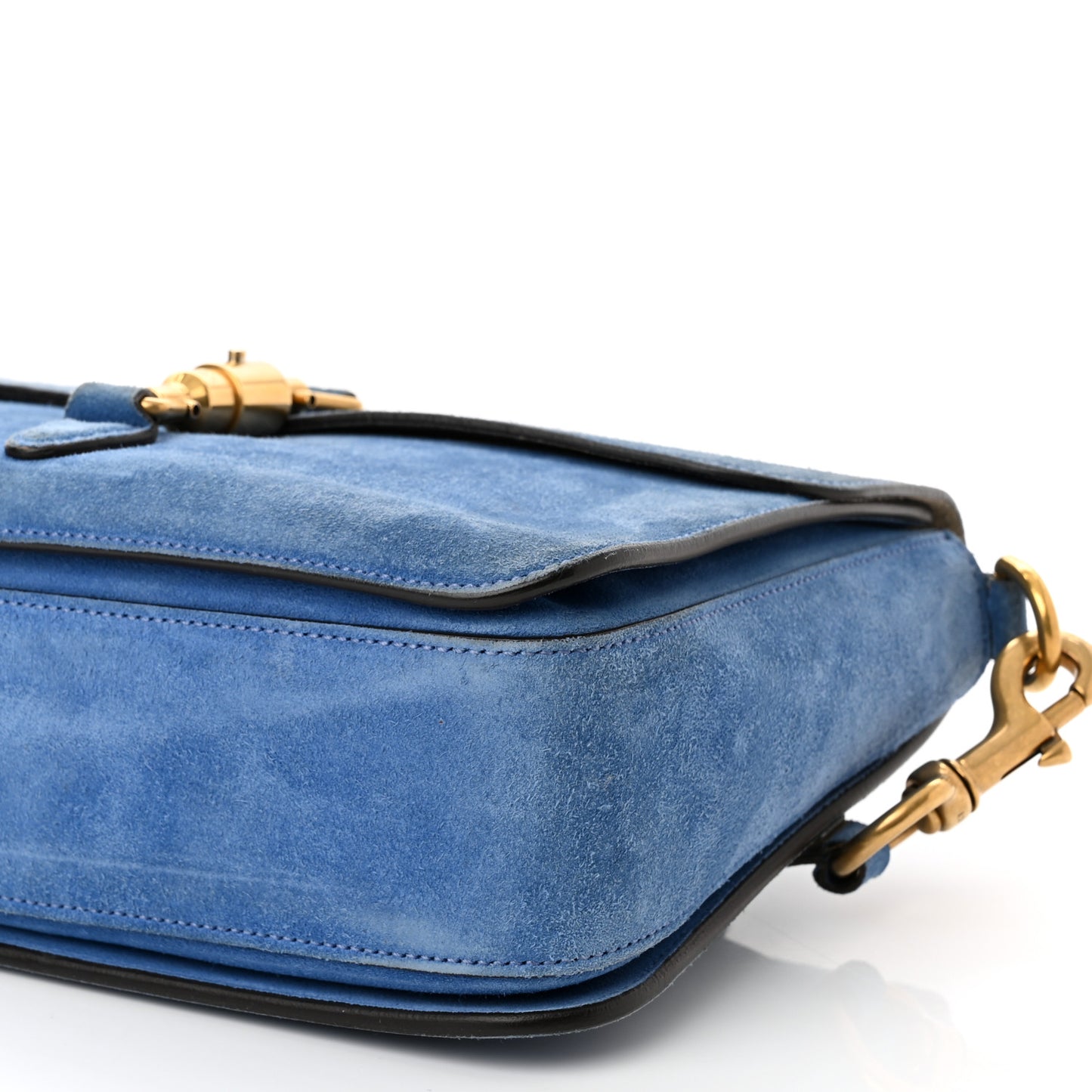 Soft Suede Small Jackie Shoulder Bag Cerulean Blue