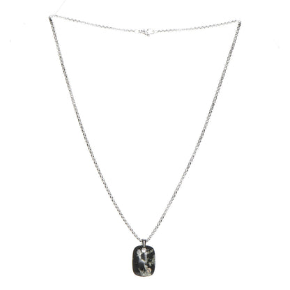 David Yurman Sterling Silver 25mm Exotic Stone Tablet Necklace 3 of 6