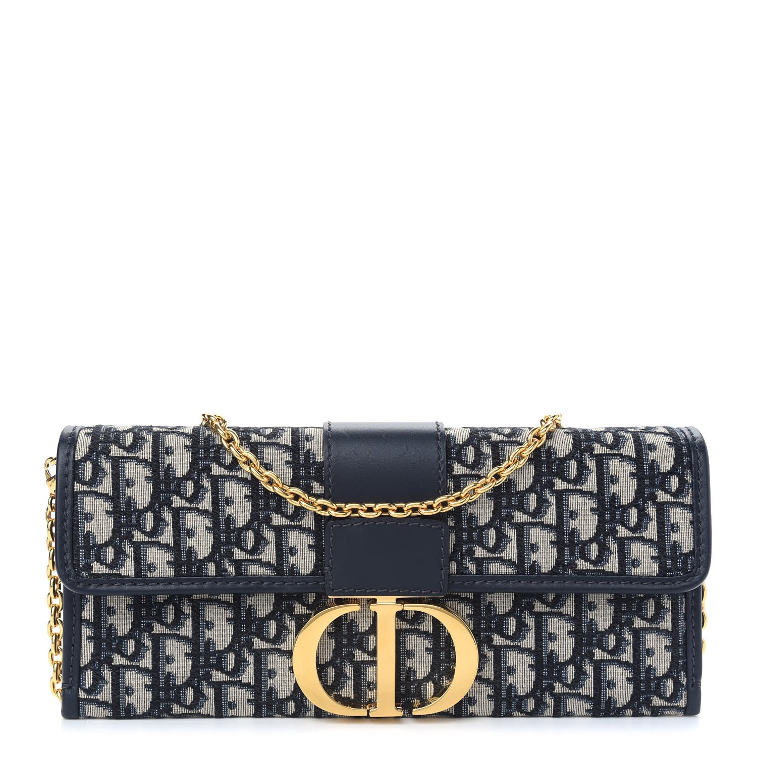 Christian Dior Oblique 30 Montaigne Chain Pouch Blue 1 of 8