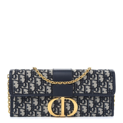 Christian Dior Oblique 30 Montaigne Chain Pouch Blue 1 of 8