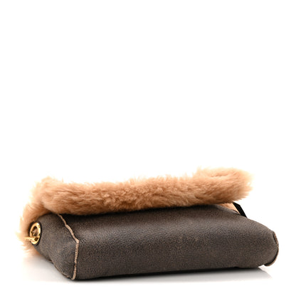 Saint Laurent Shearling Calfskin Small Reversible Monogram Kate Satchel Ecru Dark Brown 7 of 17