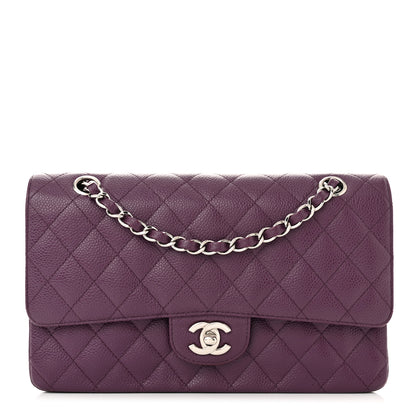 Chanel Caviar Quilted Medium Double Flap Purple 1 of 10