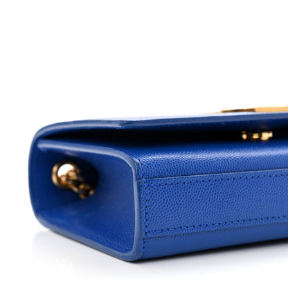 Saint Laurent Grain De Poudre Small Classic Monogram Kate Satchel Royal Blue 10 of 11
