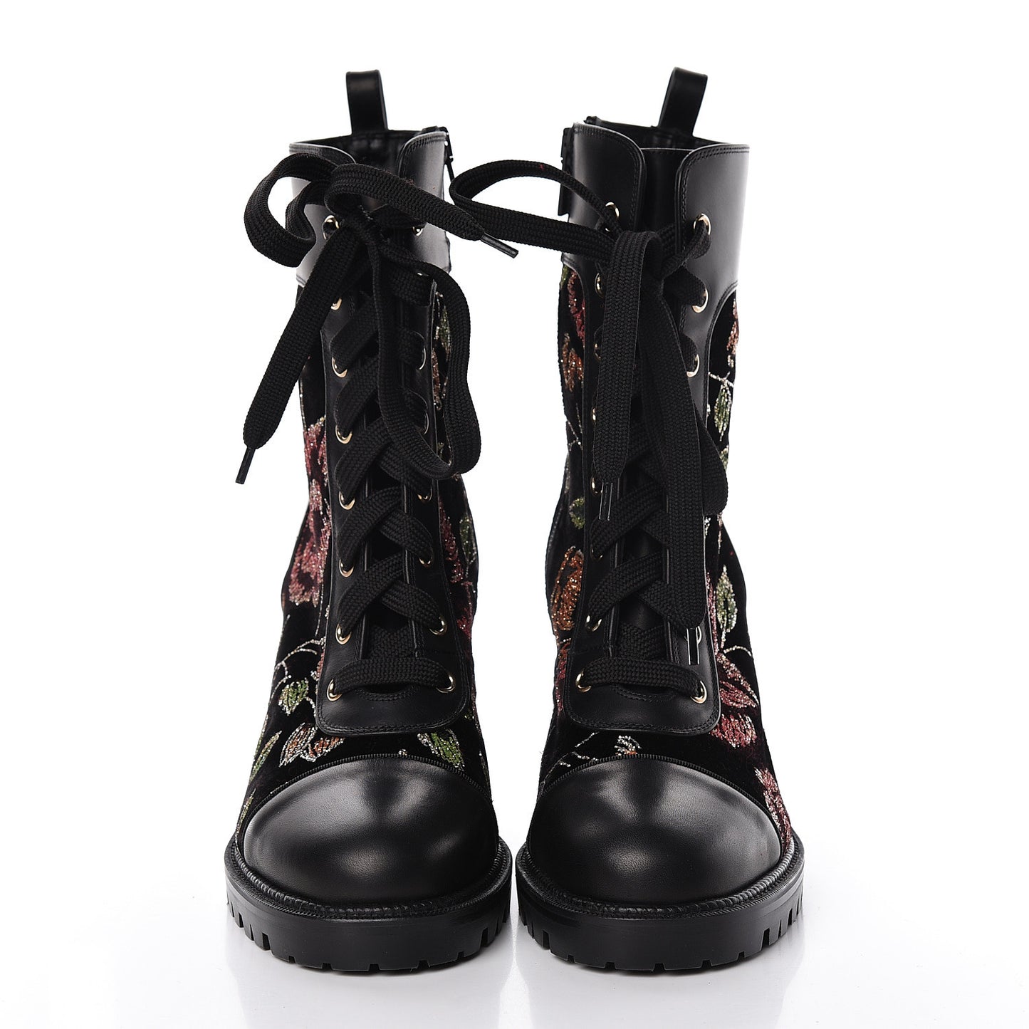 Velvet Floral Embroidered TS Croc 70 Boots 38.5 Black