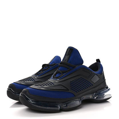 Prada Rubber Knit Fabric Mesh Mens Cloudbust Air Sport Sneakers 8 Blue Black 3 of 9