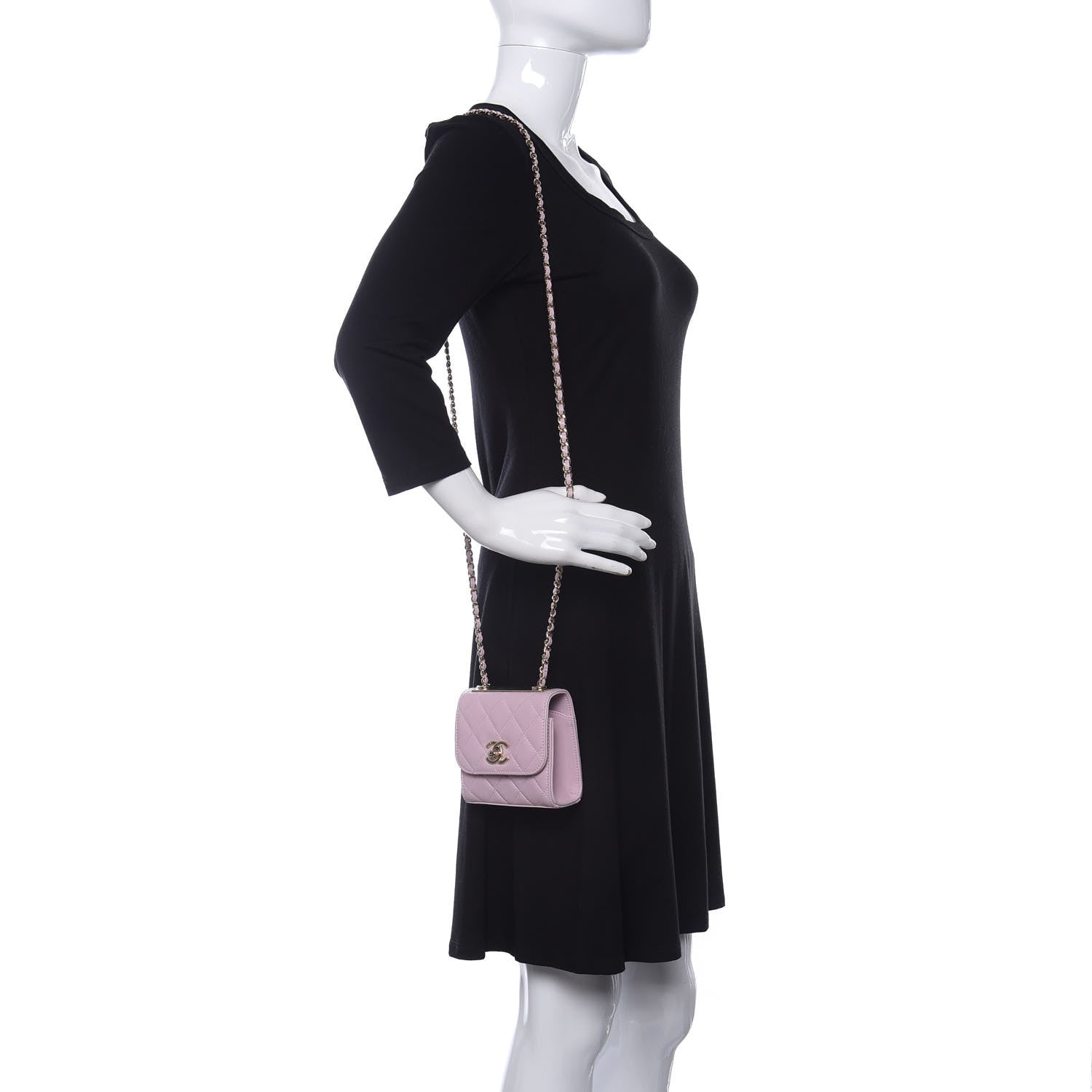 Chanel Lambskin Quilted Mini Trendy CC Clutch With Chain Light Pink 2 of 11