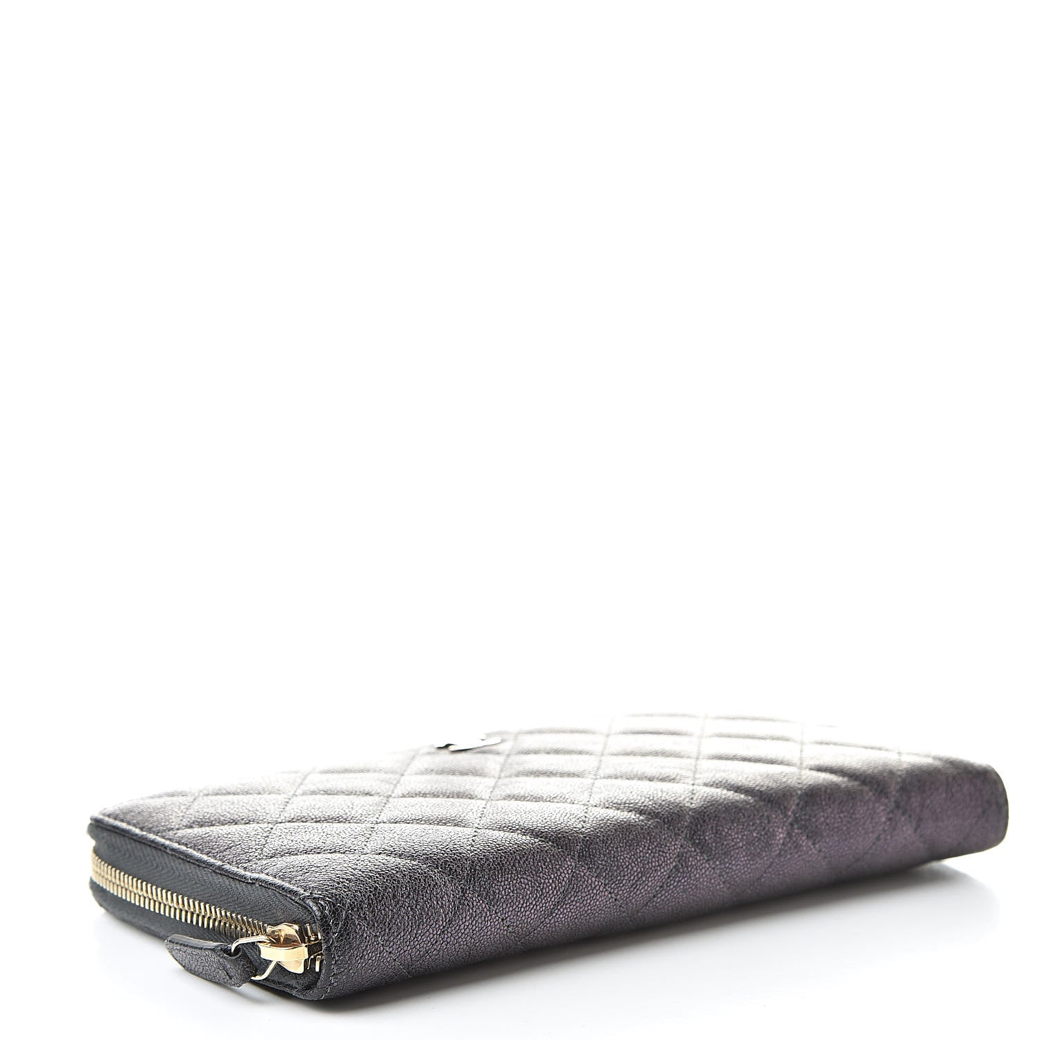 Chanel Iridescent Caviar Quilted Large Zip Around Organizer Wallet Black 4 of 9