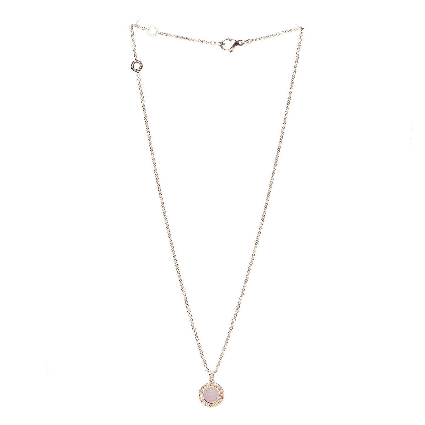 18K Rose Gold Diamond Mother of Pearl Carnelian BVLGARI BVLGARI Pendant Necklace