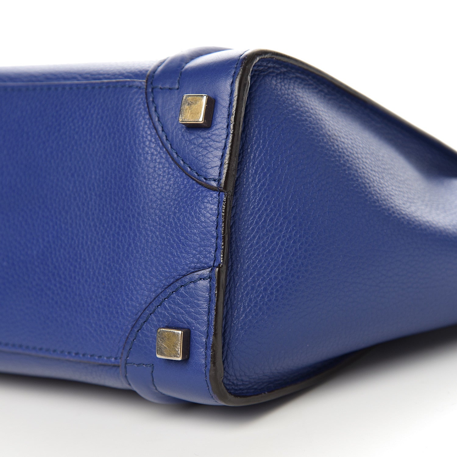 Celine Drummed Calfskin Mini Luggage Indigo 10 of 11