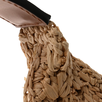 Celine Raffia Calfskin Triomphe Panier Hobo Bag Natural Tan 12 of 12