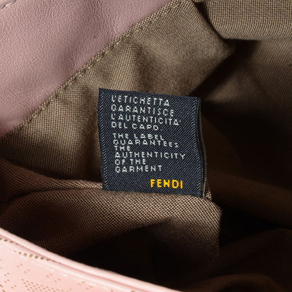Fendi Calfskin Perforated Small Chef Shoulder Bag Pink 7 of 9