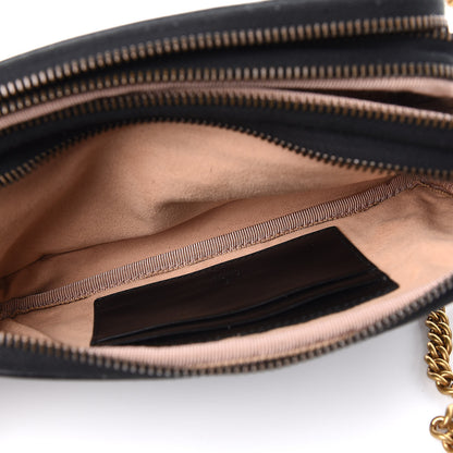Gucci Calfskin Matelasse Mini GG Marmont Chain Crossbody Bag Black 7 of 13