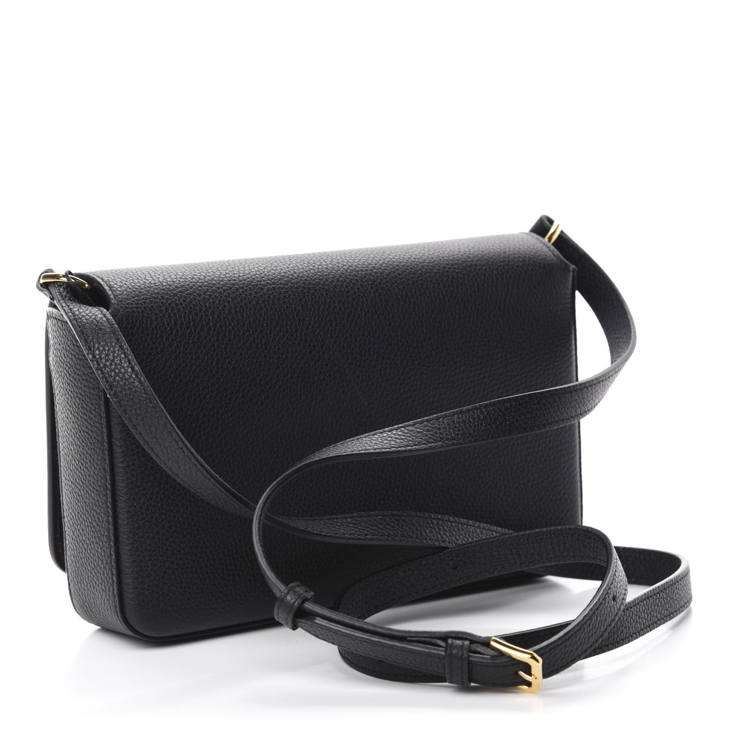 Grainy Calfskin Vintage Check Hampshire Crossbody Black