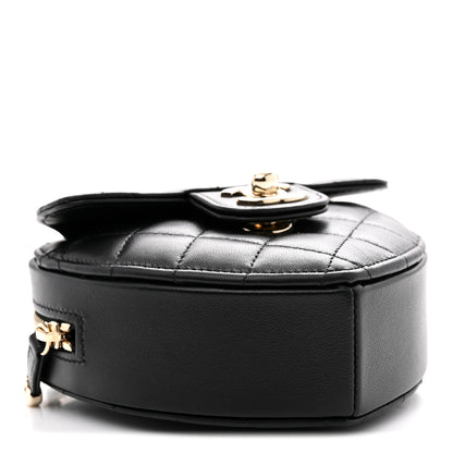 Chanel Lambskin Quilted CC In Love Heart Clutch With Chain Black 4 of 10