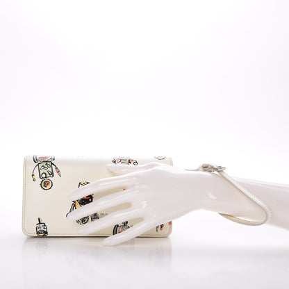 Prada Saffiano Robot Chain Wallet White 3 of 8