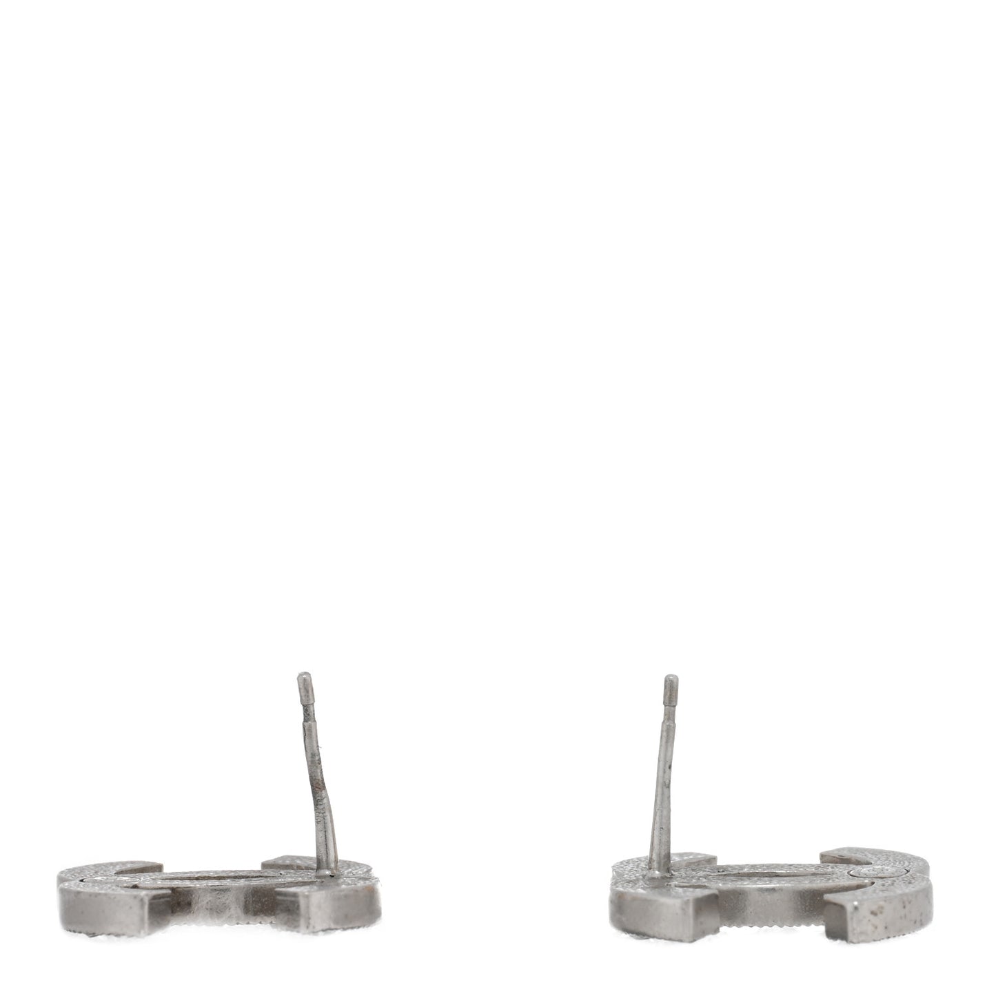 Baguette Crystal CC Earrings Silver