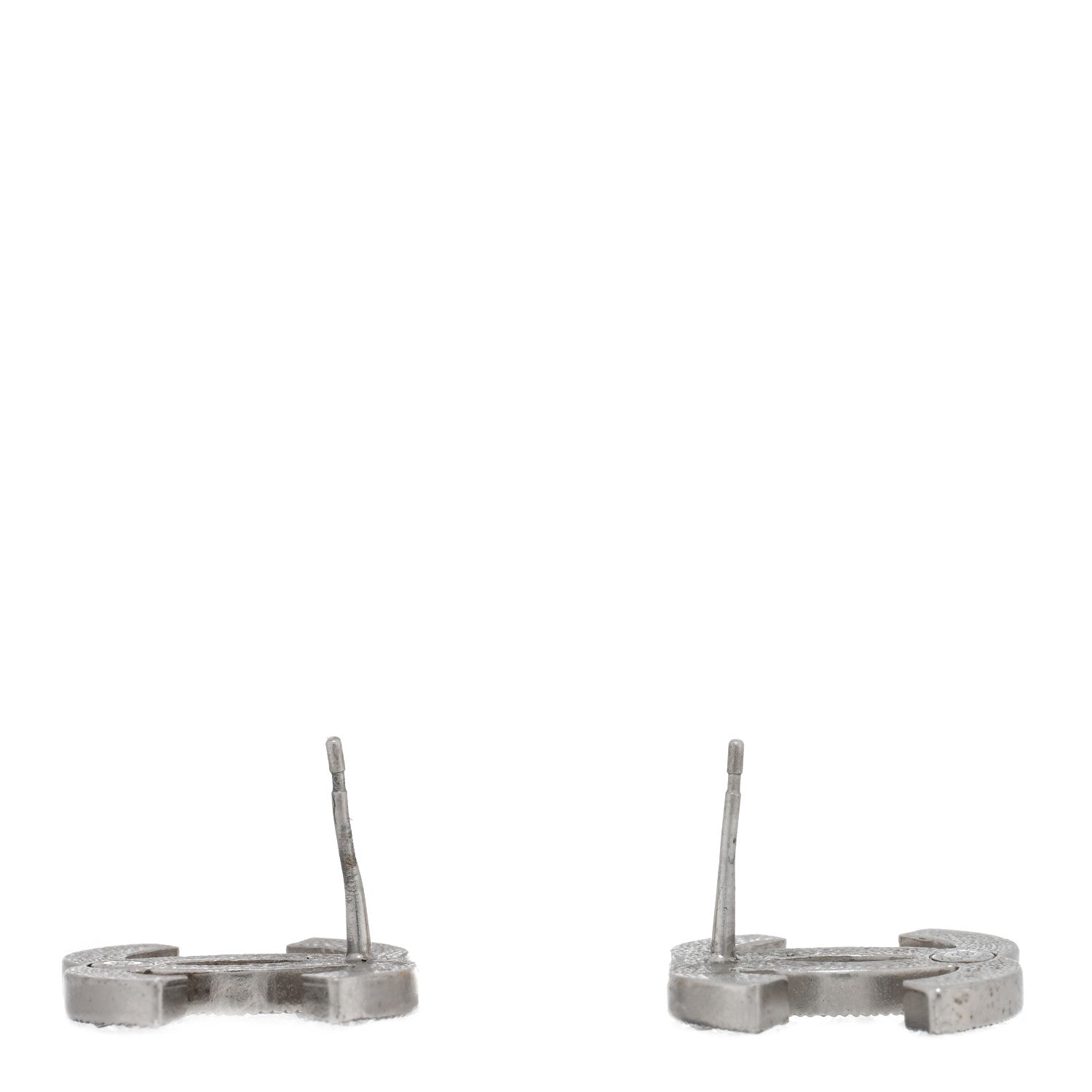 Chanel Baguette Crystal CC Earrings Silver 4 of 4